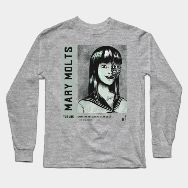 Scary Vintage Japanese Horror Anime "Mary Molts" Long Sleeve T-Shirt by TOXiK TWINS